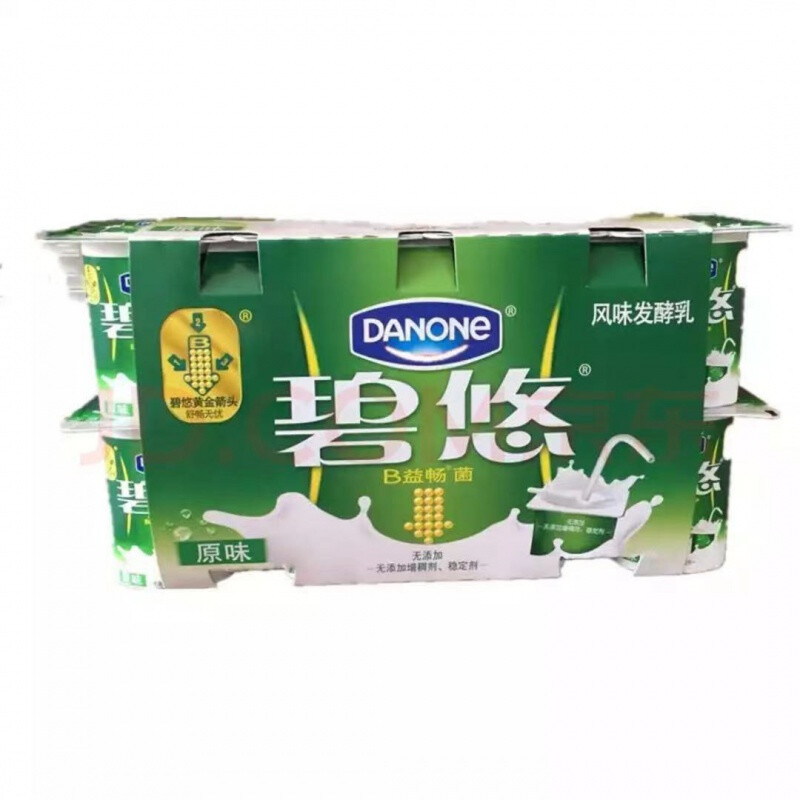 达能碧悠100g16杯盒达能daneng碧悠酸牛奶原味风味发酵乳100g16杯