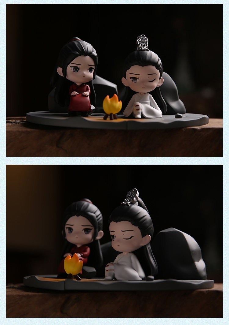 魏无羡手办 陈情令周边公仔魏无羡蓝忘机魔道祖师盲盒摆件 孔明灯祈愿