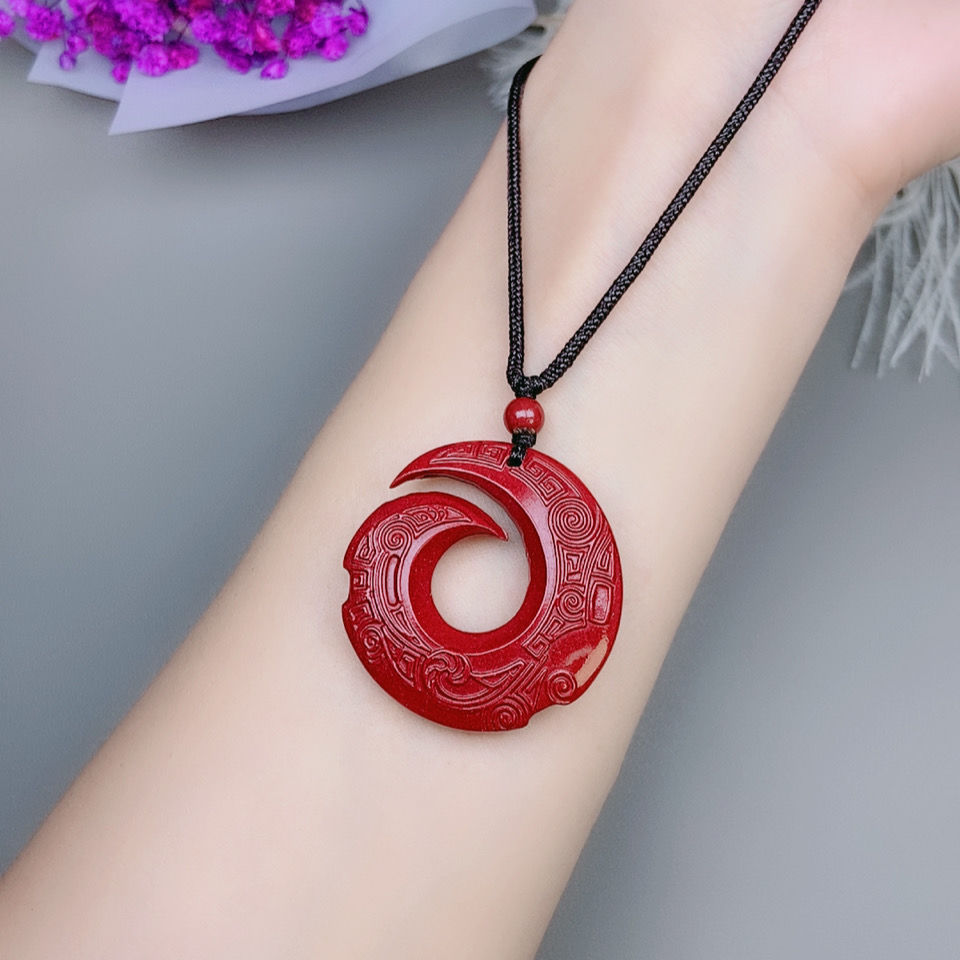 天然朱砂吊坠925银镀金紫金砂葫芦竹节送女友本命年生日礼物朱砂时来