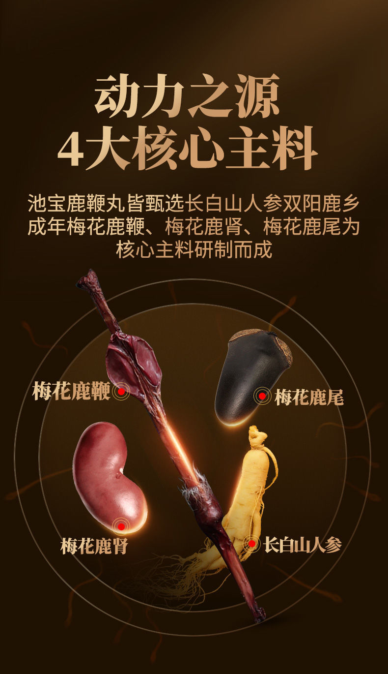 池宝鹿鞭丸正宗鹿鞭膏丸梅花鹿鹿肾鹿鞭鹿尾人参长白山滋补品 2盒