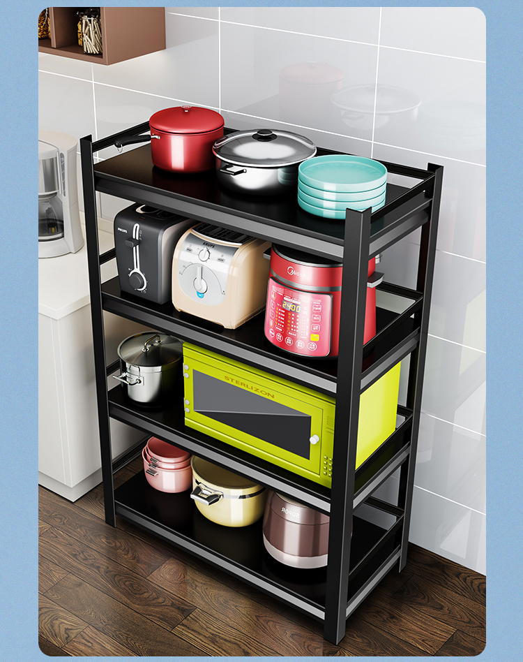 厨房置物架落地多层收纳货架家用储物微波炉架子电器杂物整理橱柜典雅