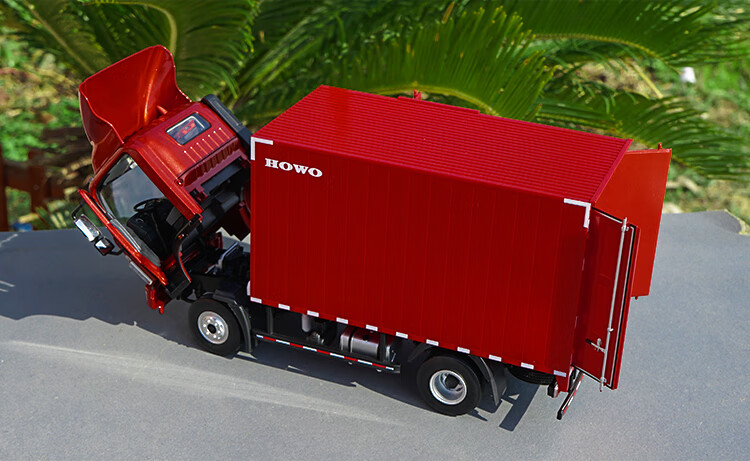 1:24 中国 重汽 卡车模型 豪沃howo轻卡车模 厢式货车 合金车模 汽车