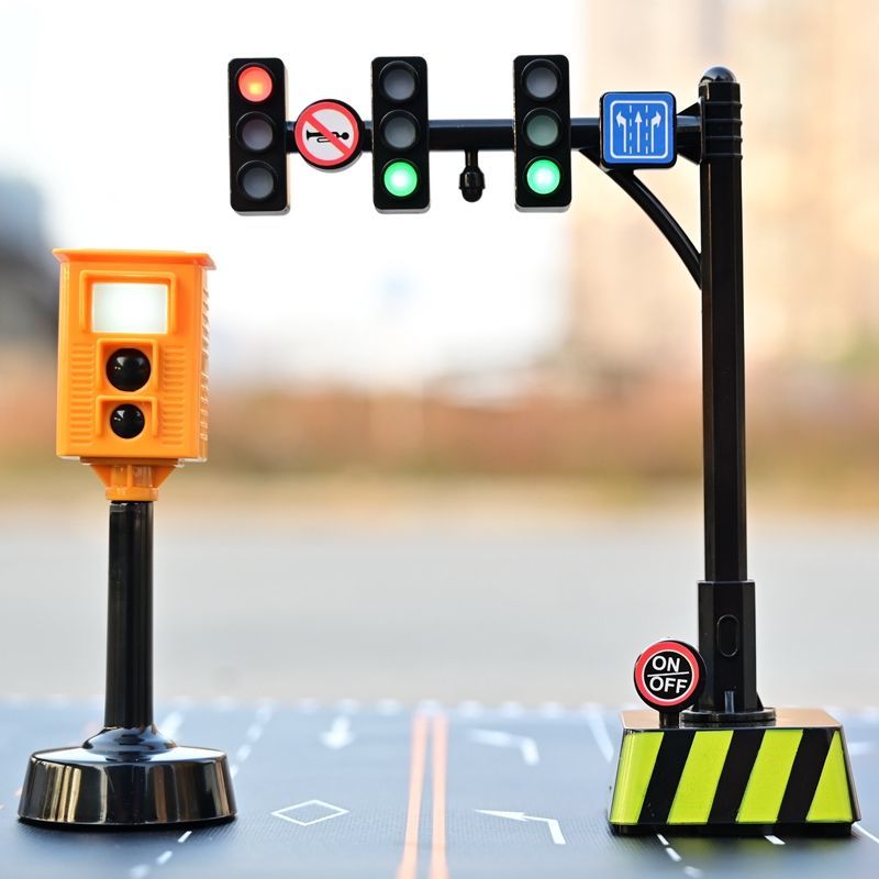 红绿灯玩具双头红绿灯玩具交通信号灯模型道路标志牌幼儿园儿童教具防
