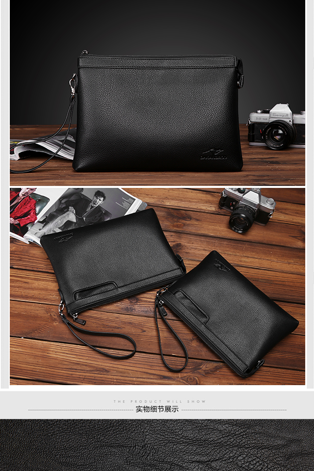 袋鼠男士手包男包大容量手拿包信封包软皮夹包手包大小号可选nb168