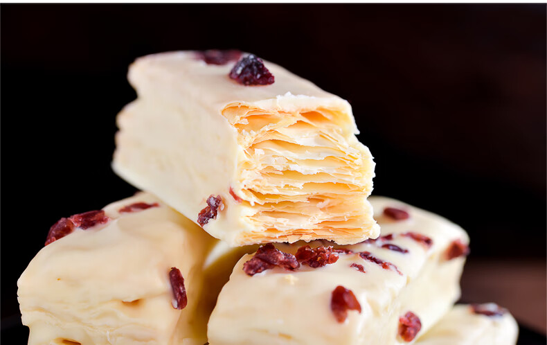 古磨坊蔓越莓松塔酥200g桂林灵川特产白巧手撕千层酥77广西饼干 杏仁