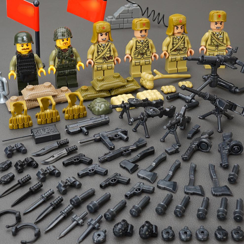 六一儿童节乐高lego积木军事系列长津湖战役抗美援朝志愿军士兵人仔