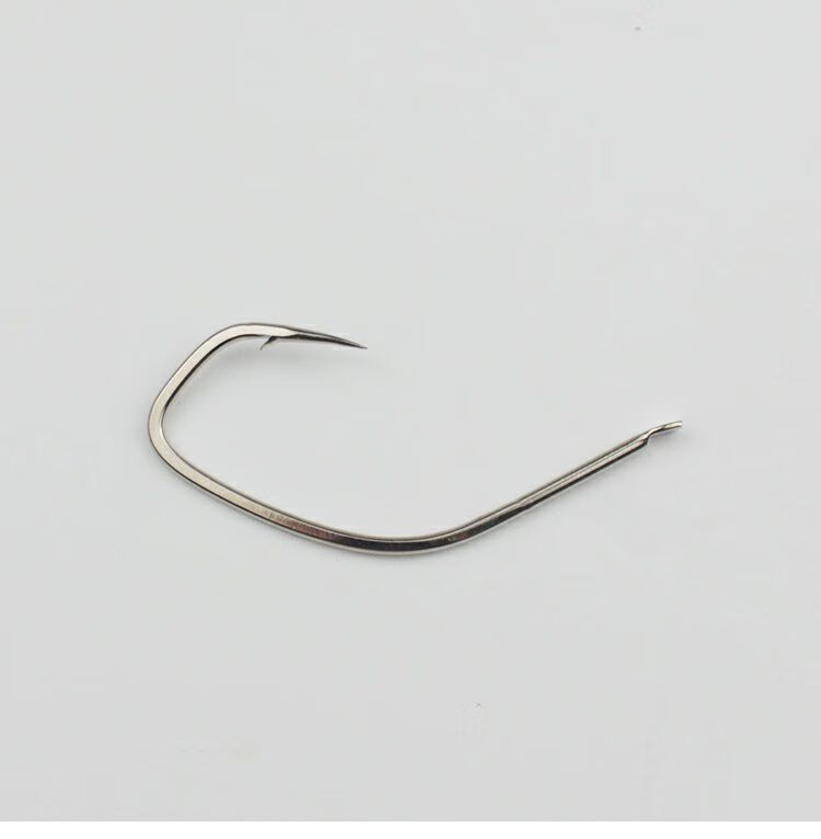 倒钓钩 鲈鱼钩有倒刺海鲈钩专用斜口活虾钩大号长柄路亚翘嘴钩海钓钩