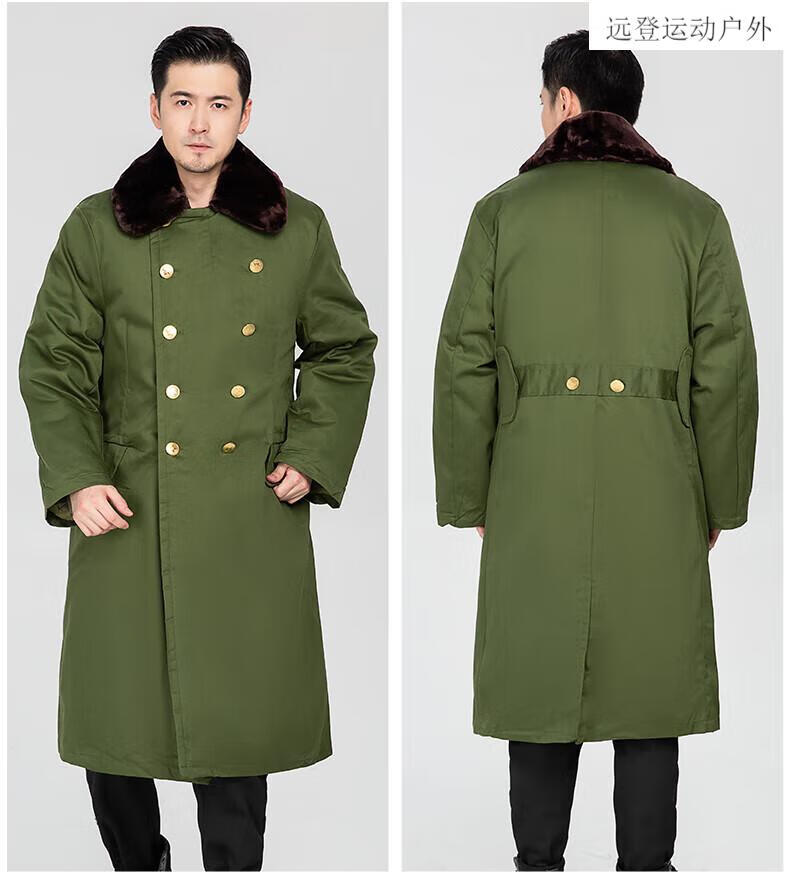 保安棉服冬 军棉大衣绿男冬季加厚长款保安棉服防寒东北棉袄老式绿
