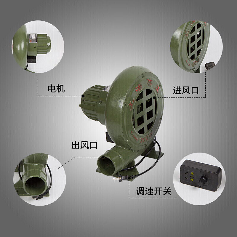 小型家用单相鼓风机锅炉吹风机炉灶引风机220v强力离心式工业风机铸铁