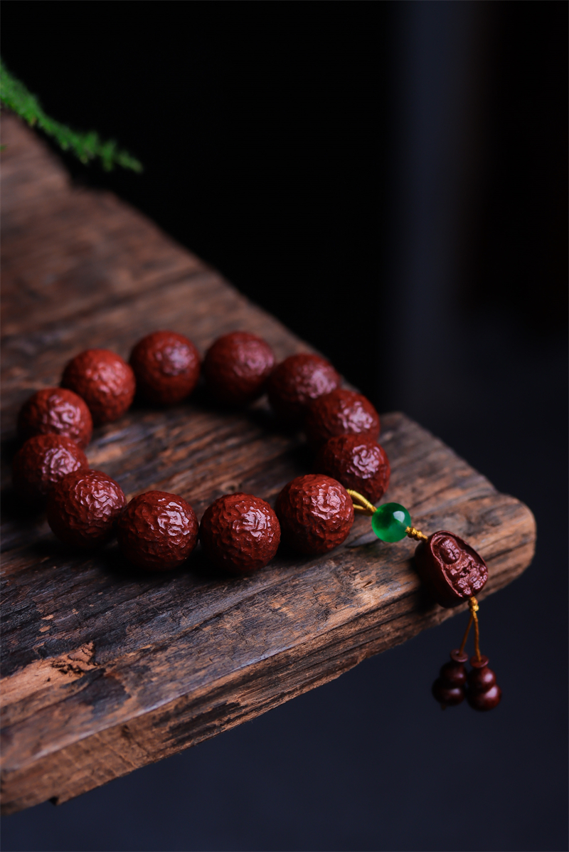 一北印度小叶紫檀手串男手工清刀锤纹20圆珠老料金星檀香木佛珠手链女