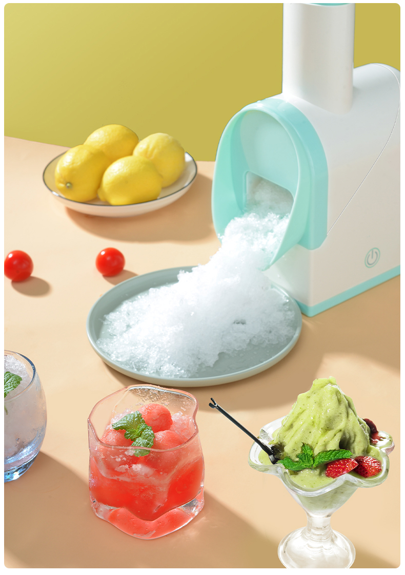 温妤小型迷你家用手动刨冰机绵绵冰网红电动碎冰机奶茶店商用冰沙机