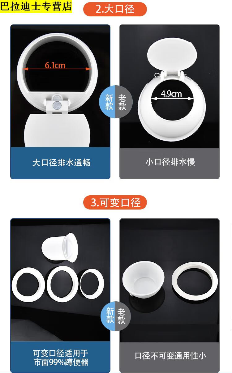 6015蹲便器厕所蹲坑式堵臭器大便池堵孔塞子蹲厕通用神器厨卫五金