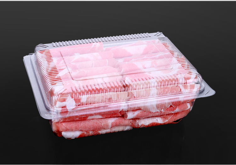 一斤装500克透明塑料羊肉片盒包装盒一次性精品肉片盒 1斤深薄款(1200