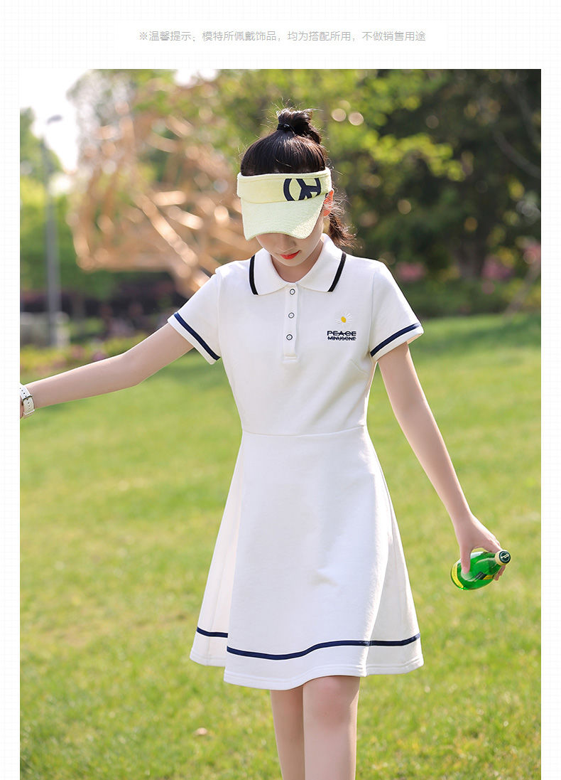 连衣裙少女夏装学院风高中初中生夏季裙子韩版宽松中学生短袖polo