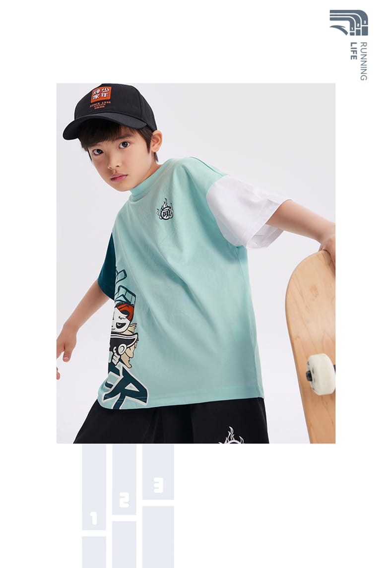 【安踏t352238152】安踏儿童官方旗舰儿童针织短袖衫童装男童大童短