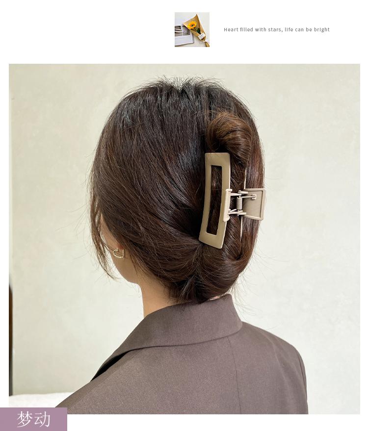 冬季抓夹女气质鲨鱼夹头饰马尾碎发卡秋冬简约大号金属后脑勺发夹