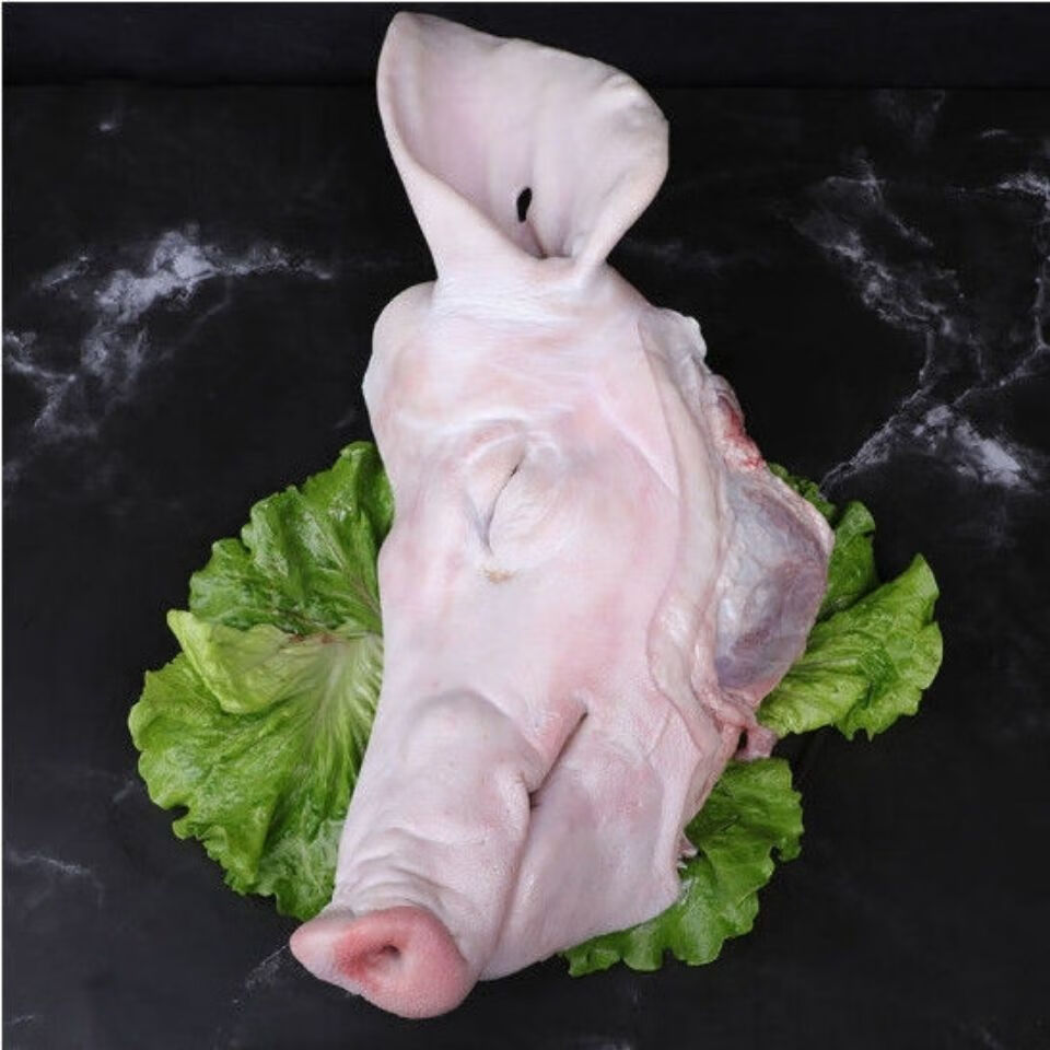 新鲜整只猪头赠卤味料包带耳朵鼻子核桃肉带骨猪头34斤带耳鼻核桃肉