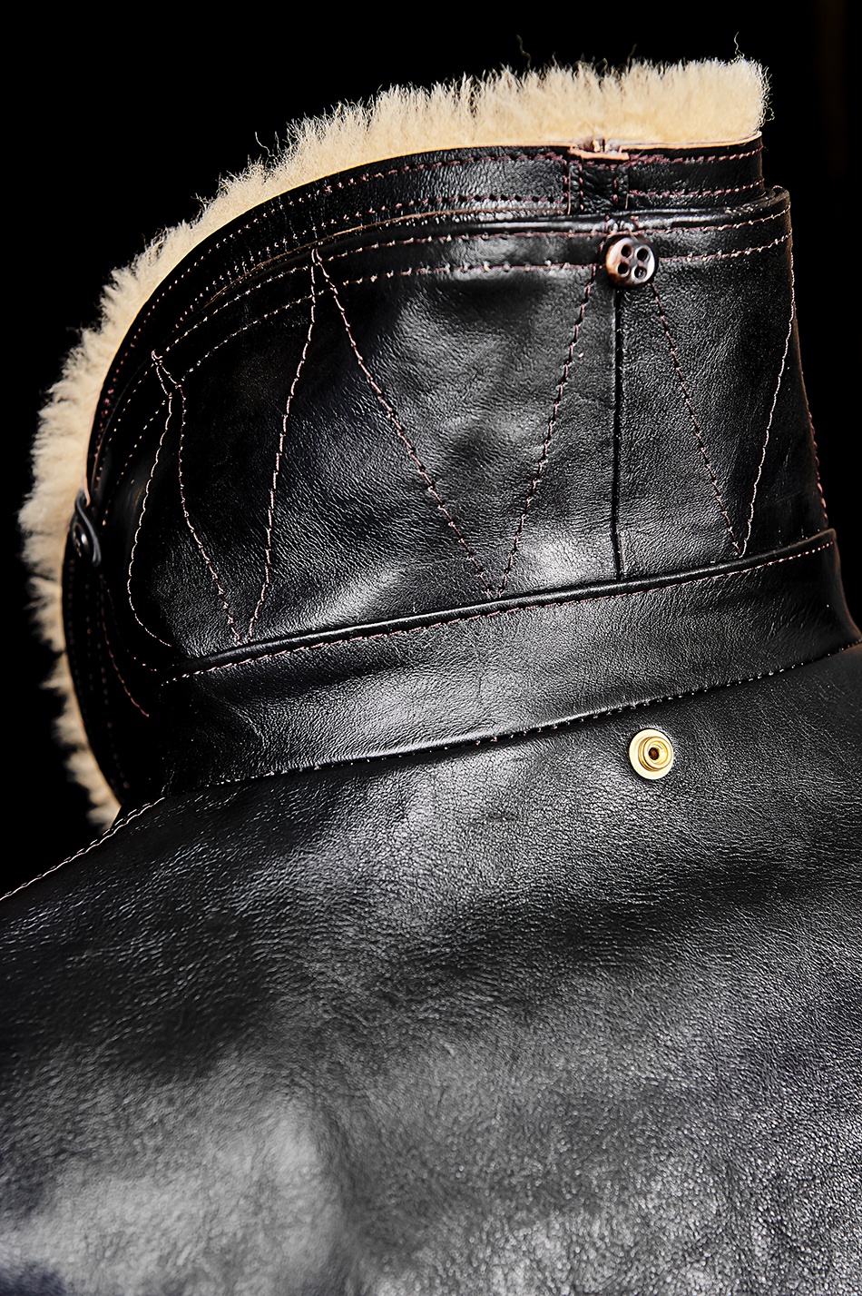 咔叽全手工新喜马皮男外套复古皮大衣青果领夹 sf元年系列1#色 米黄色