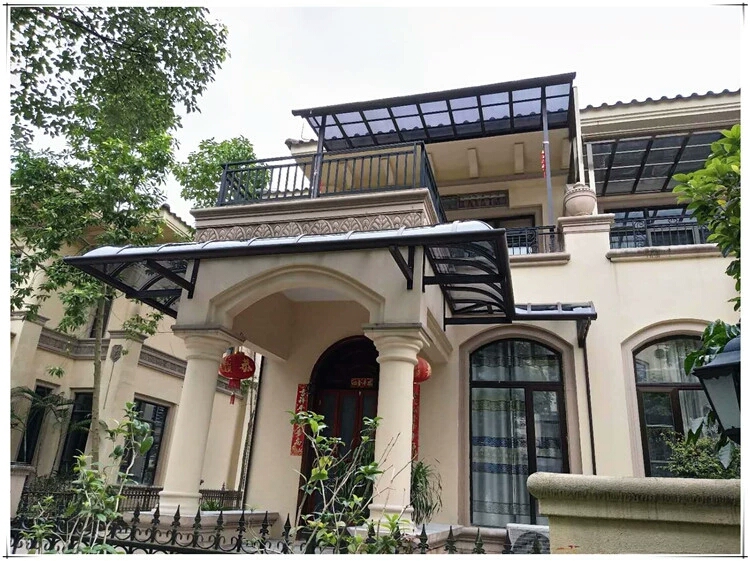 顶楼露台遮雨棚别墅户外露台棚阳光棚庭院防水防嗮顶楼防水蓬耐力板铝