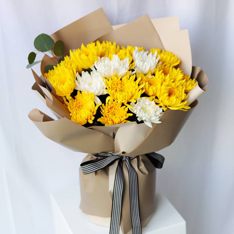 花束花篮广州深圳沈阳扫墓祭祀上1坟祭祖鲜花同城速递澜郜 30朵菊花