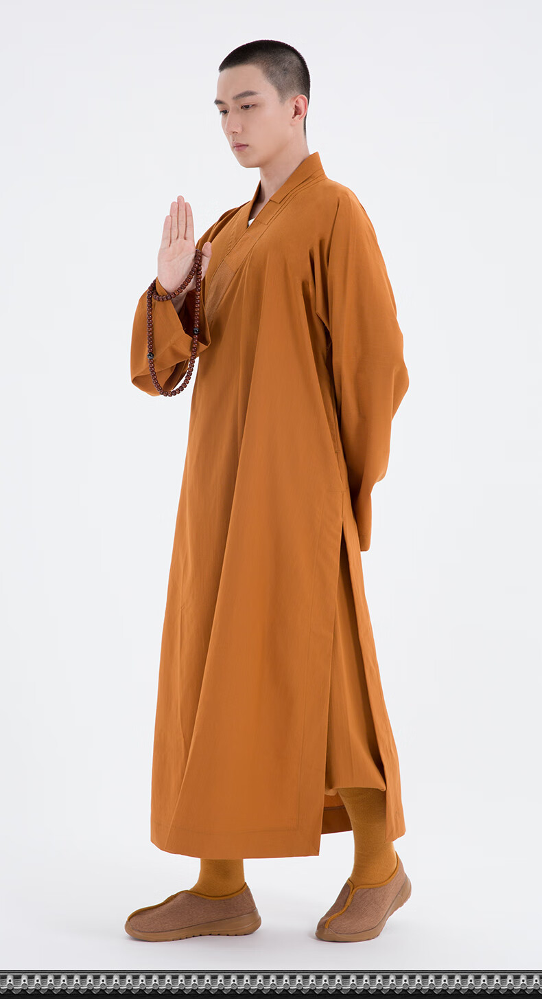 僧服僧衣春秋季棉麻僧服僧衣男女款长袍和尚衣服长衫大褂长褂蓝色35