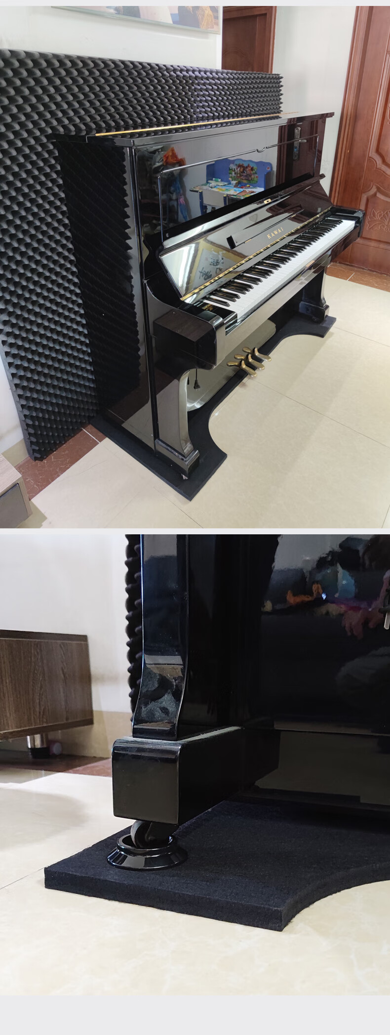 钢琴吸音棉隔音背板墙体隔热地垫减震垫可拆卸消音棉立式钢琴专用