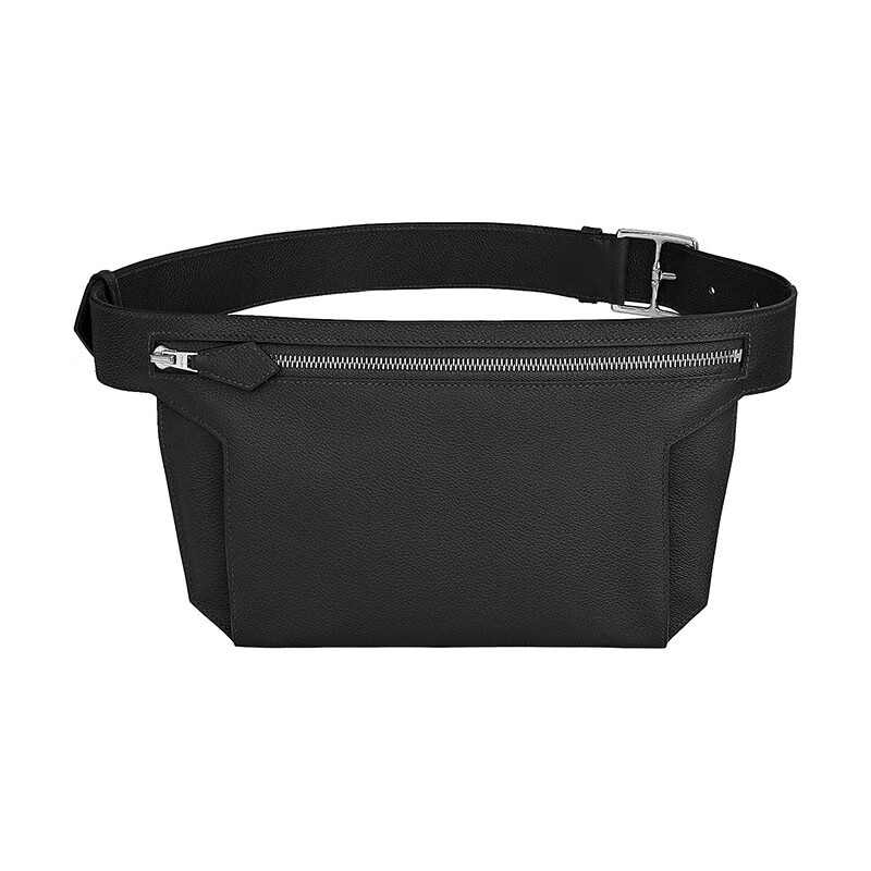 【品质节】hermes爱马仕男包 ultrapla系列腰包小牛皮斜挎包 黑色