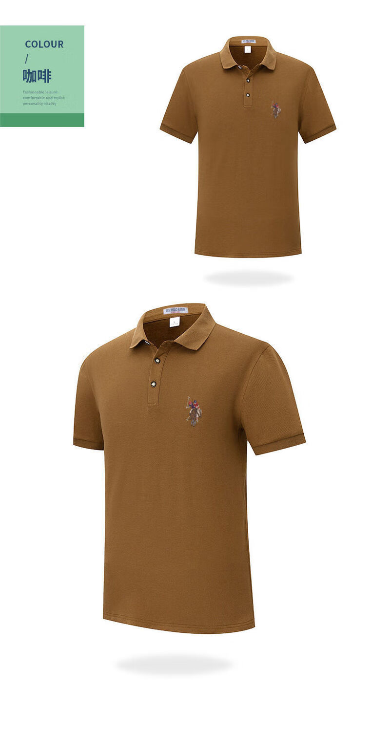 uspoloassn美国马球协会男士保罗polo衫夏季纯色翻领中青年商务男装