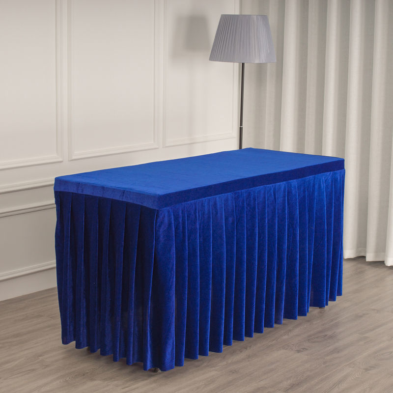 金丝绒长方形桌罩酒店会议桌裙佛桌绒学生桌套可定制加厚绒桌布银灰色