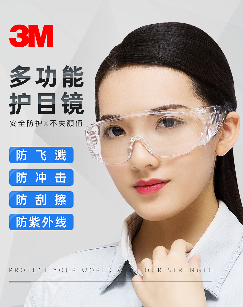 护目镜防风沙防尘防飞溅骑行透明平光防护眼镜网红款1611hc高清大视野