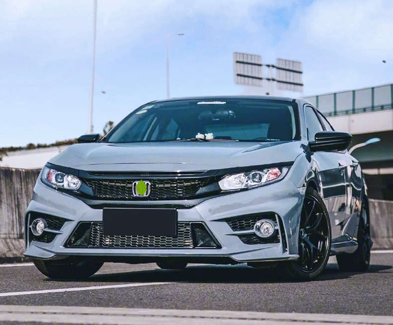 思域十代改装大包围fc450前杠后杠中网侧裙尾翼排气尾喉外观套件 fc