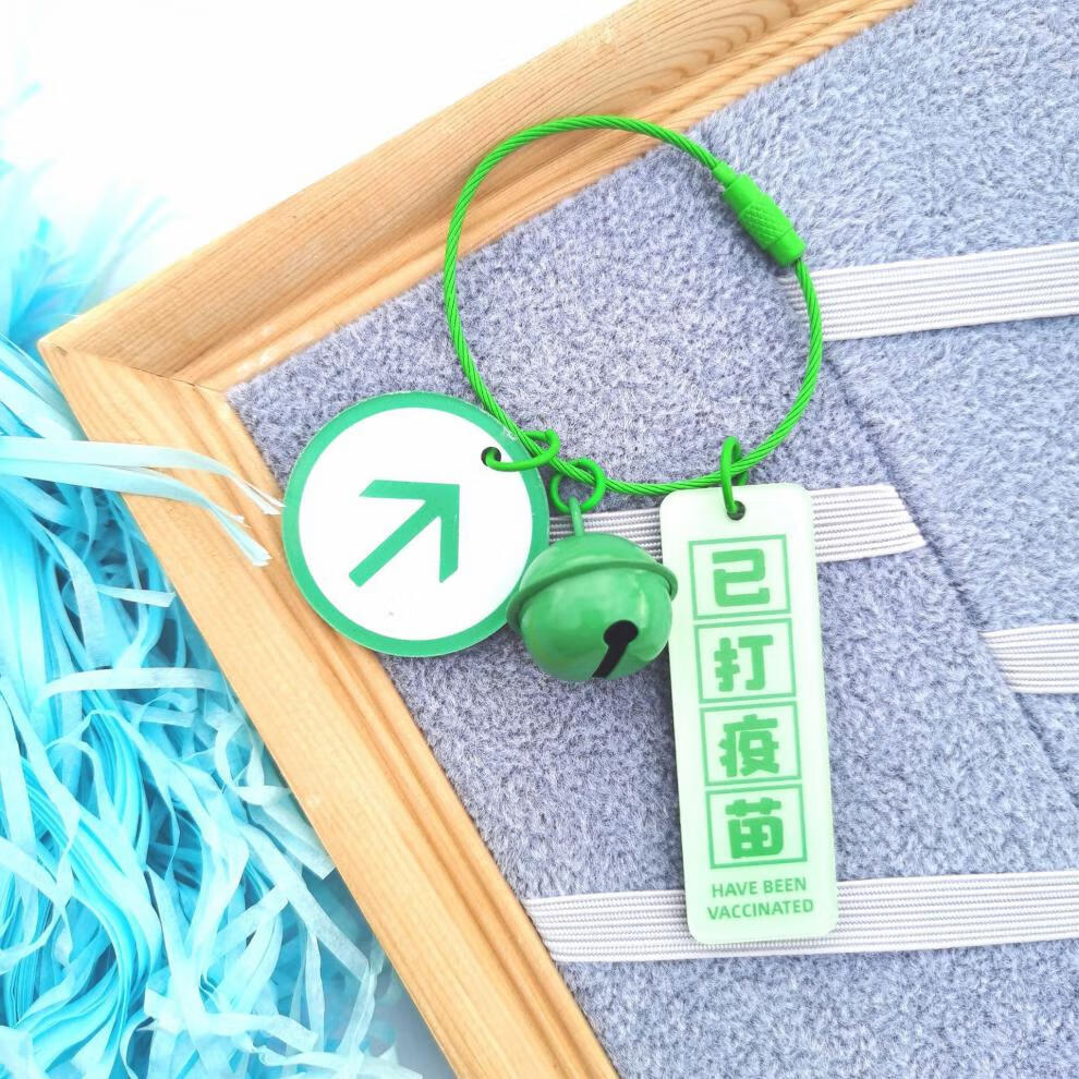 适用于绿码持有绿码挂件双面亚克力行程码箭头包包挂饰手作搭配挂链