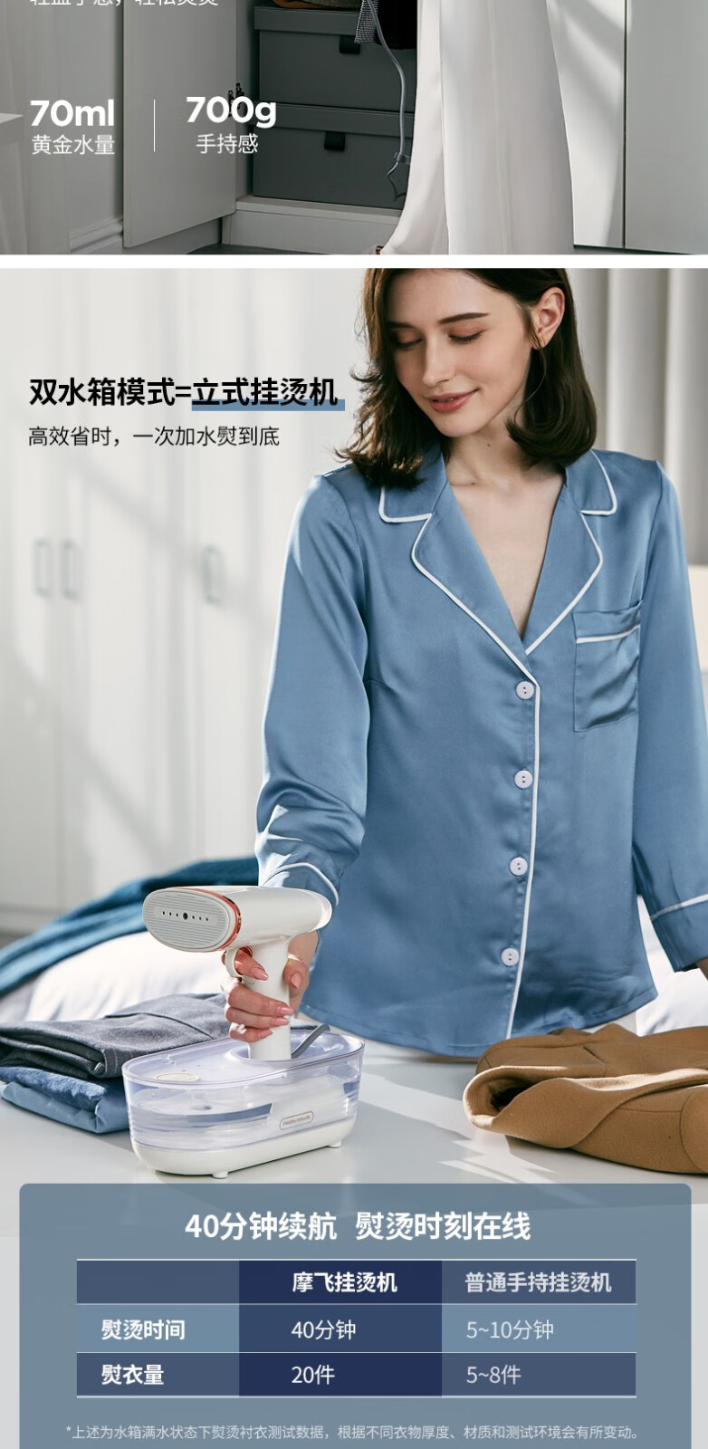 摩飞电器morphyrichards蒸汽挂烫机手持便携式熨衣服烫居家斗旅行出差