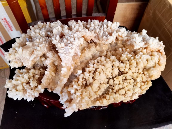 钟乳石摆件 精品2kg天然黄白水晶簇绿大摆件结晶石钟乳石连体白水晶柱