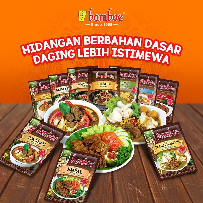 印尼bumbu bamboe山竹牌调味酱料*2袋 rendang巴东牛肉炒饭料酱包