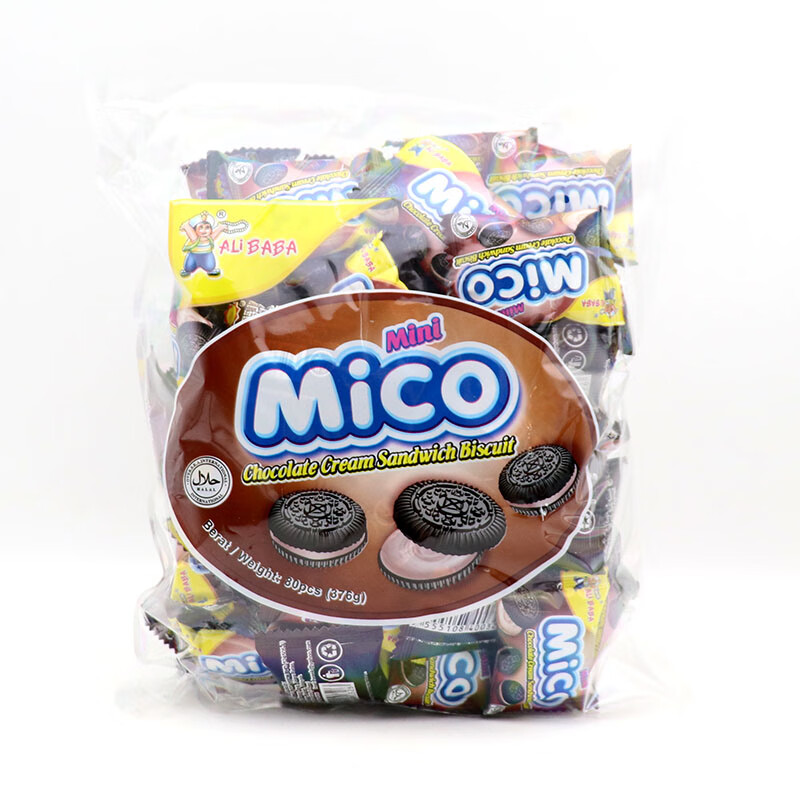 马来西亚mico迷你mini夹心饼干小包装迷你小黑饼干清真 巧克力味376克