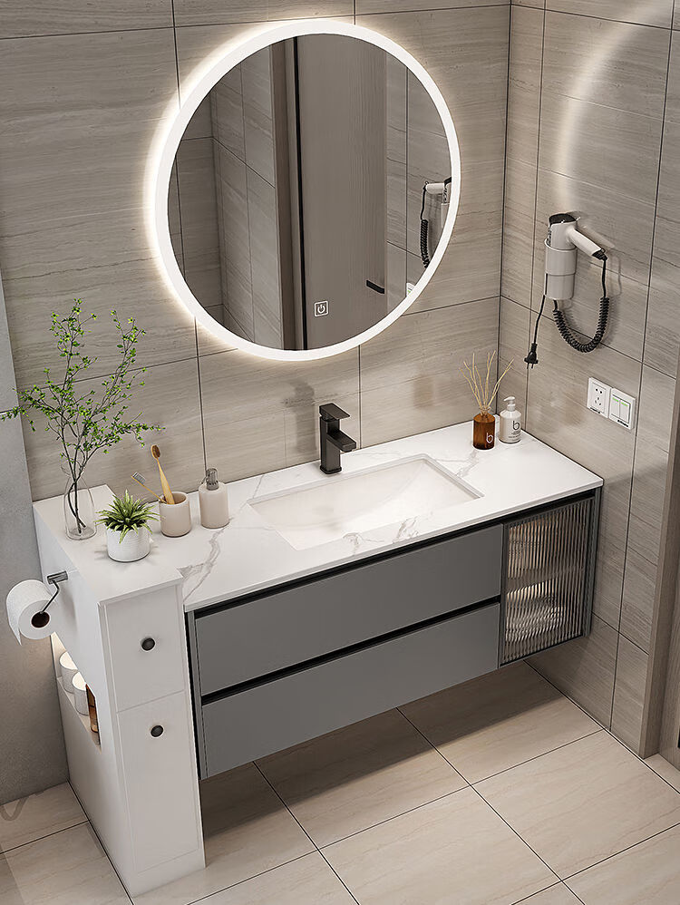 科振达2022新款轻奢卫浴室柜组合卫生间洗手池洗脸洗漱台岩板陶瓷一体