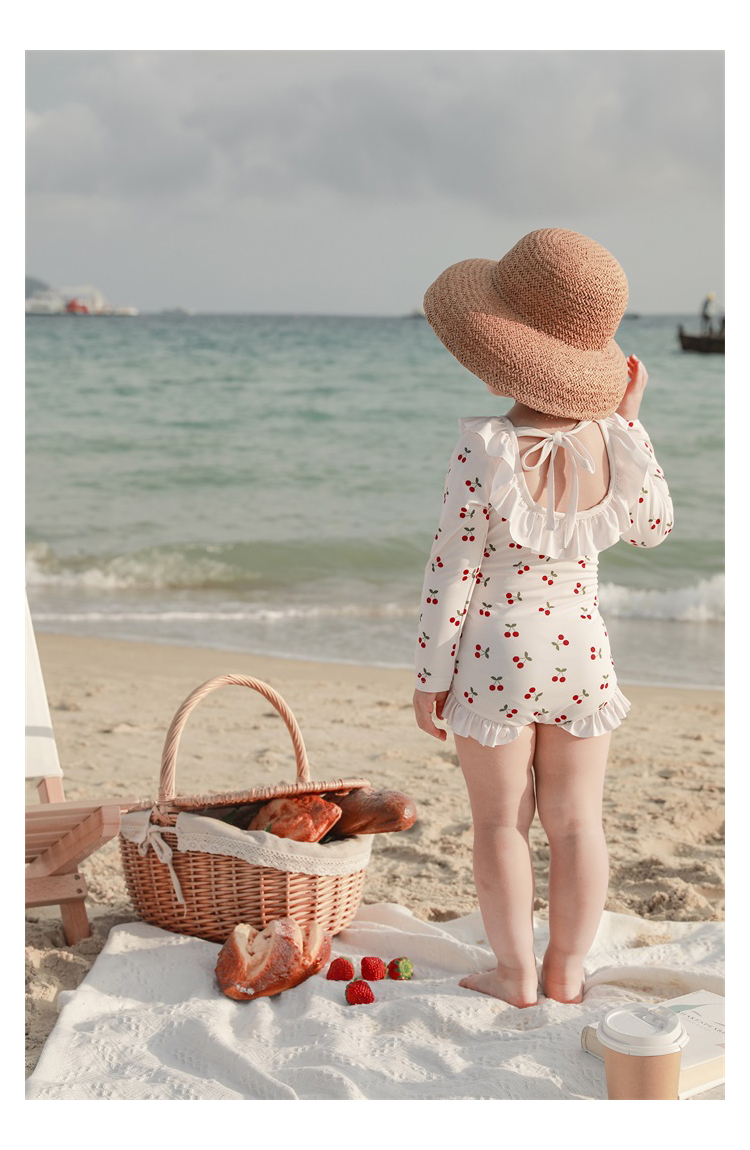 后秀儿童泳衣 幼悠女童可爱卡通游泳衣女宝宝夏季露背连体泳衣儿童