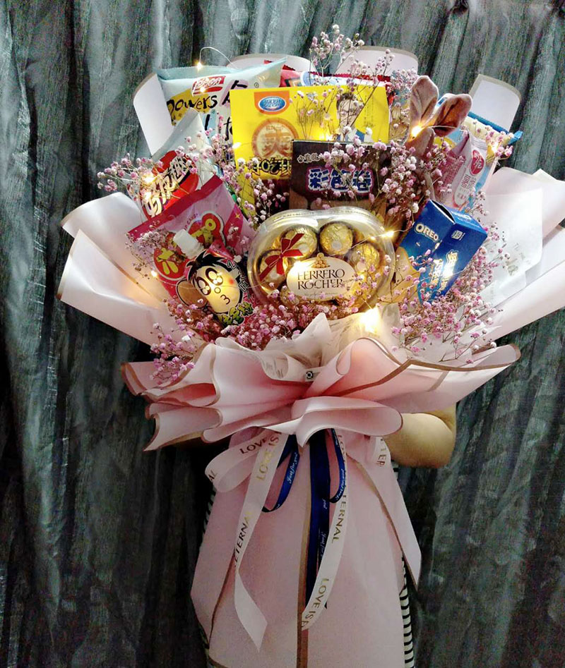 女神节创意 零食棒棒糖花束 成品男女闺蜜生日礼物 创意篮球花束(7号