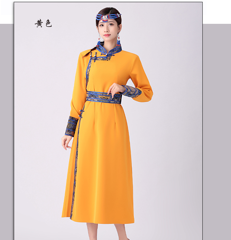 成人夏季日常蒙古族服装蒙古袍女士装生活装改良蒙古女现代民族风工作
