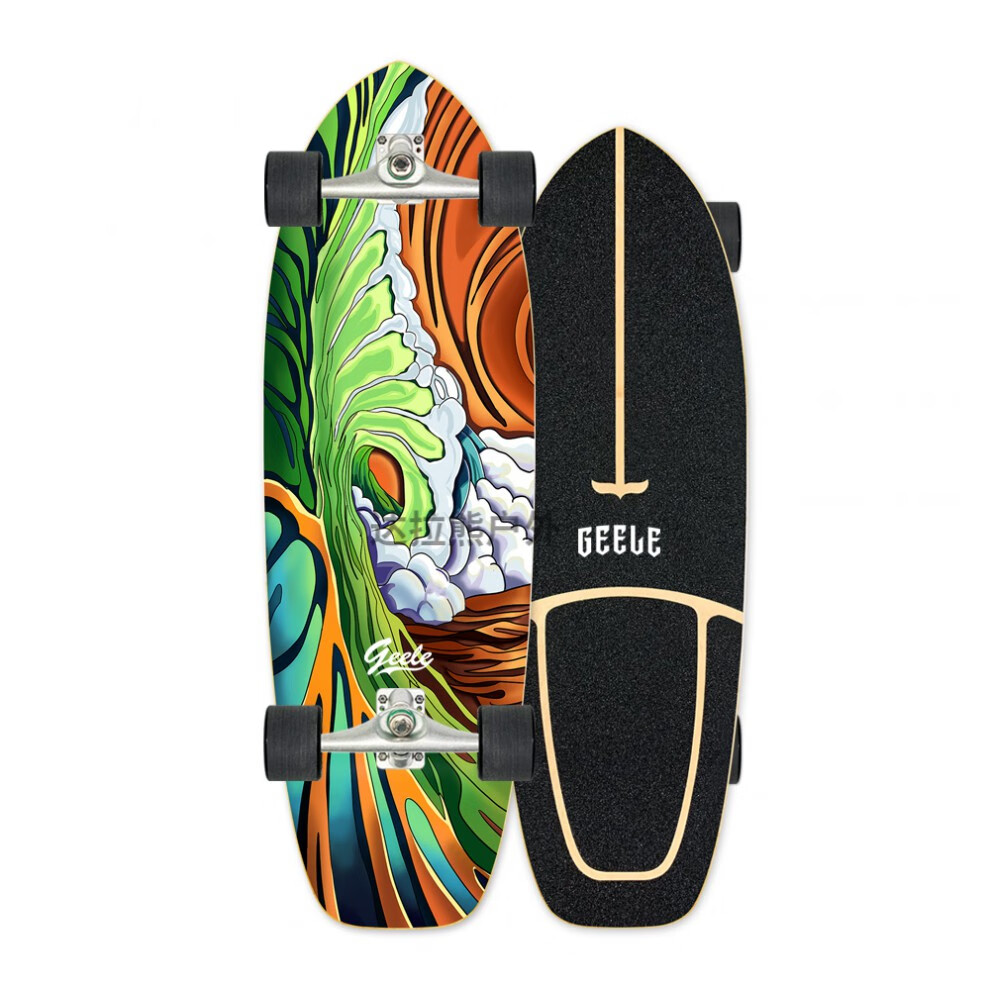 大鱼板geele陆地冲浪板滑板鱼板cx4初学者冲浪滑雪练习板模拟冲浪免蹬