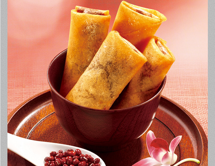 春卷豆沙64个油炸春卷炸春卷豆沙馅面食食品260g*4包【图片 价格 品牌