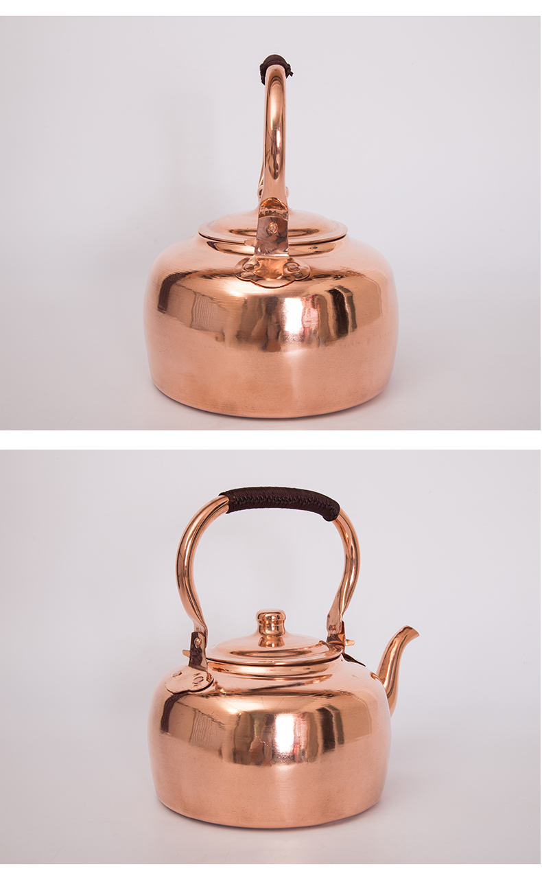 纯铜家用烧水壶纯紫铜水壶功夫茶工艺加厚手工烧水纯铜壶 紫铜3升燃气