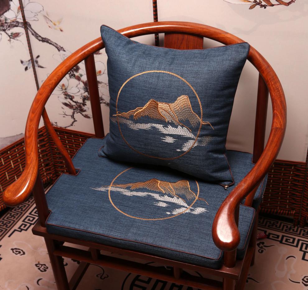 茶椅坐垫中式 中式红木椅垫沙发坐垫餐椅茶椅垫圈椅垫官帽椅垫四季冬