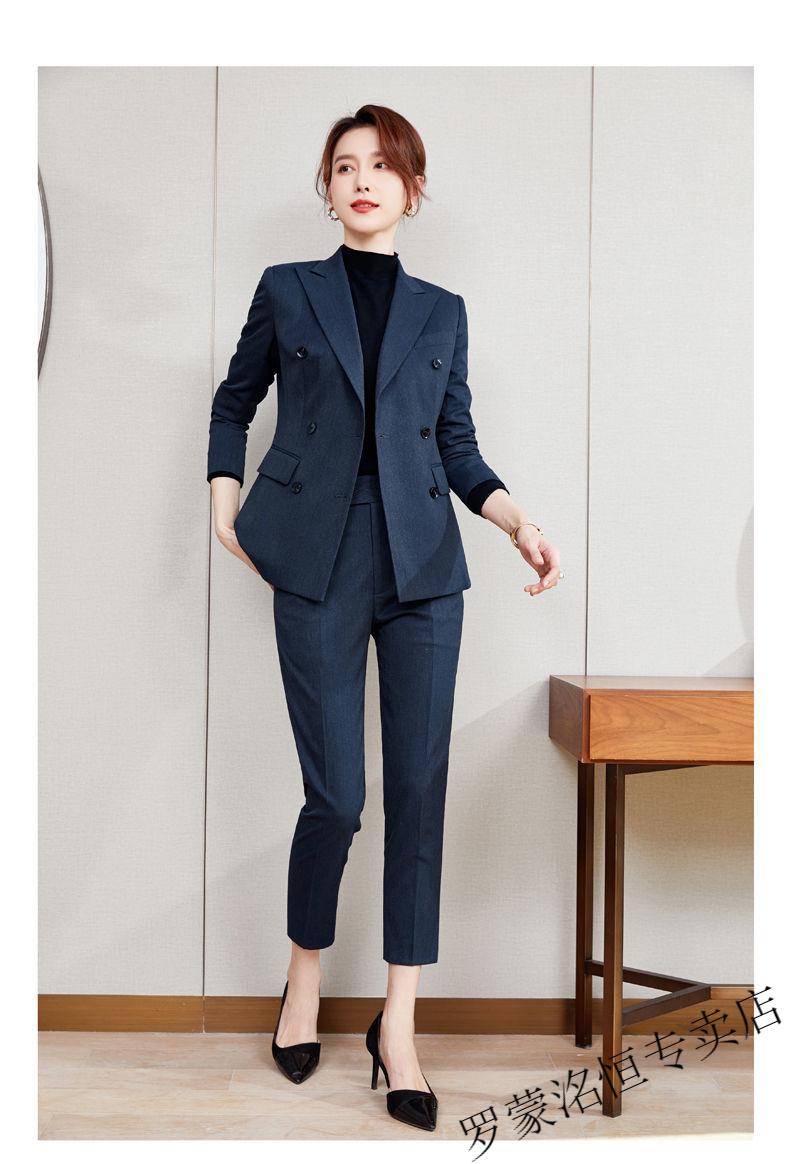 罗蒙(romon)感西装套装女春秋气质时尚高端定制职业正装总裁西服外套