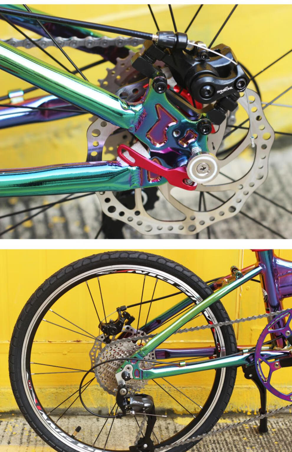 2022新款德国hito折叠自行车22寸炫彩铝合金折叠自行车超轻便携男女