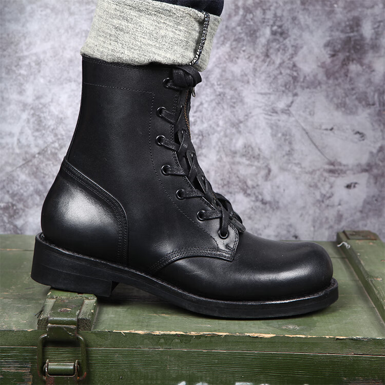 3516厂78式飞行靴羊毛冬季版飞行员保暖棉靴高帮棉皮鞋拉链皮靴品质