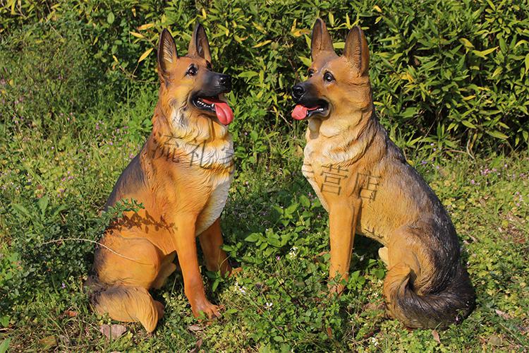 仿真狗狗摆件客厅落地雕塑户外庭院花园动物模型大型假狼狗玻璃钢