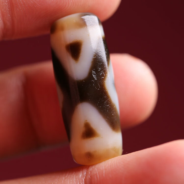 白芯金刚二眼天珠西藏天珠至工艺油润包浆玛瑙 天珠 配证书【图片