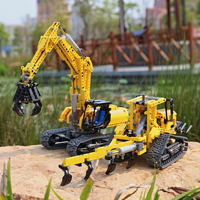 乐高lego工程车挖掘机模型男孩子810玩具12岁拼装积木遥控电动挖土机